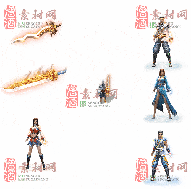 精品剑甲男女套装素材0315A：71-2