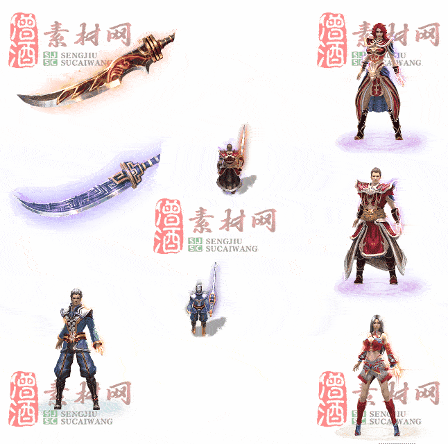 精品剑甲男女套装素材0315A：72-2
