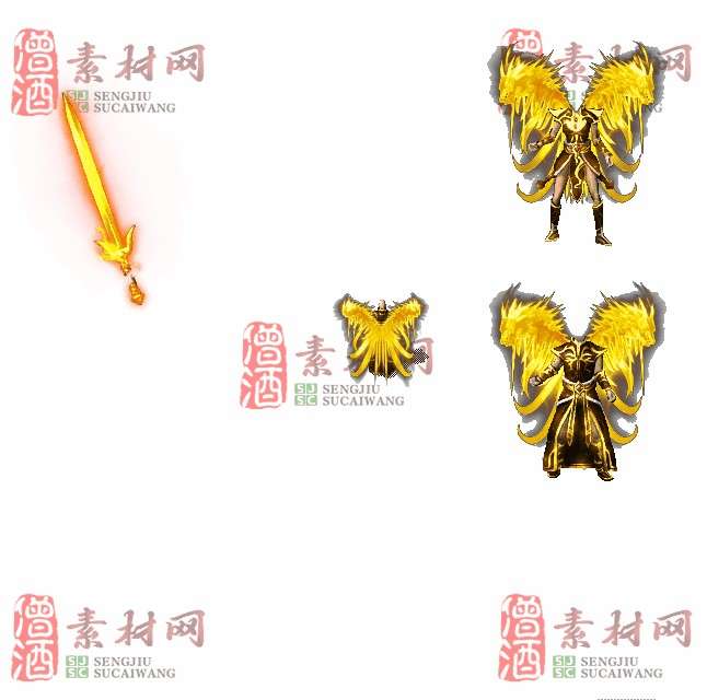精品剑甲男女套装素材0316C：64-1
