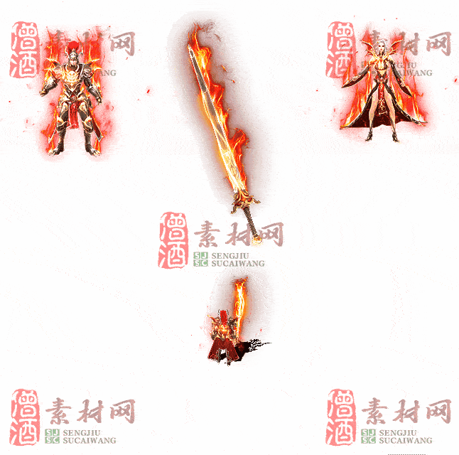 精品剑甲男女套装素材0321A：4-2