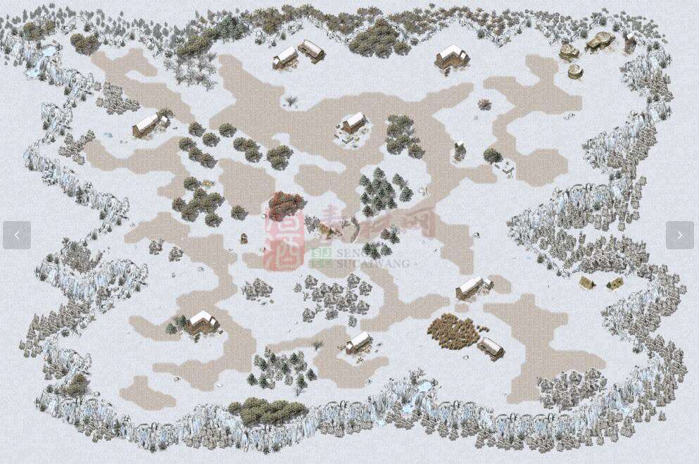 传奇地图素材 冰天雪地系列 雪村 高清独立地砖 无缝封边-1