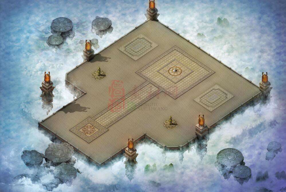 传奇地砖地图素材 云之战台 高清地砖 无缝封边-1