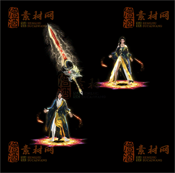 精品传奇男女剑甲系列素材20250420A：33-1