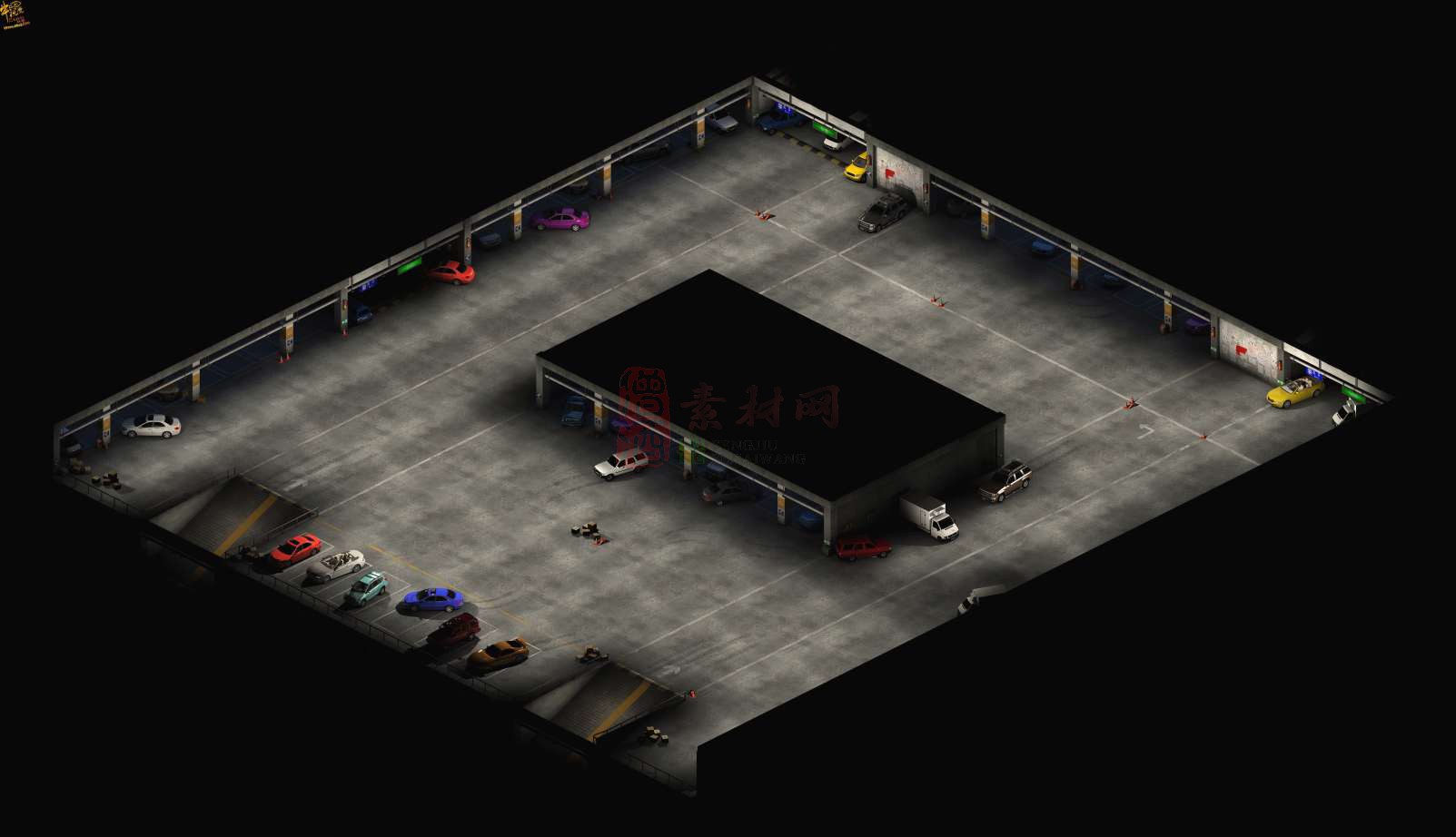 精品传奇真彩地图系列素材20250609A：停车场二层-1